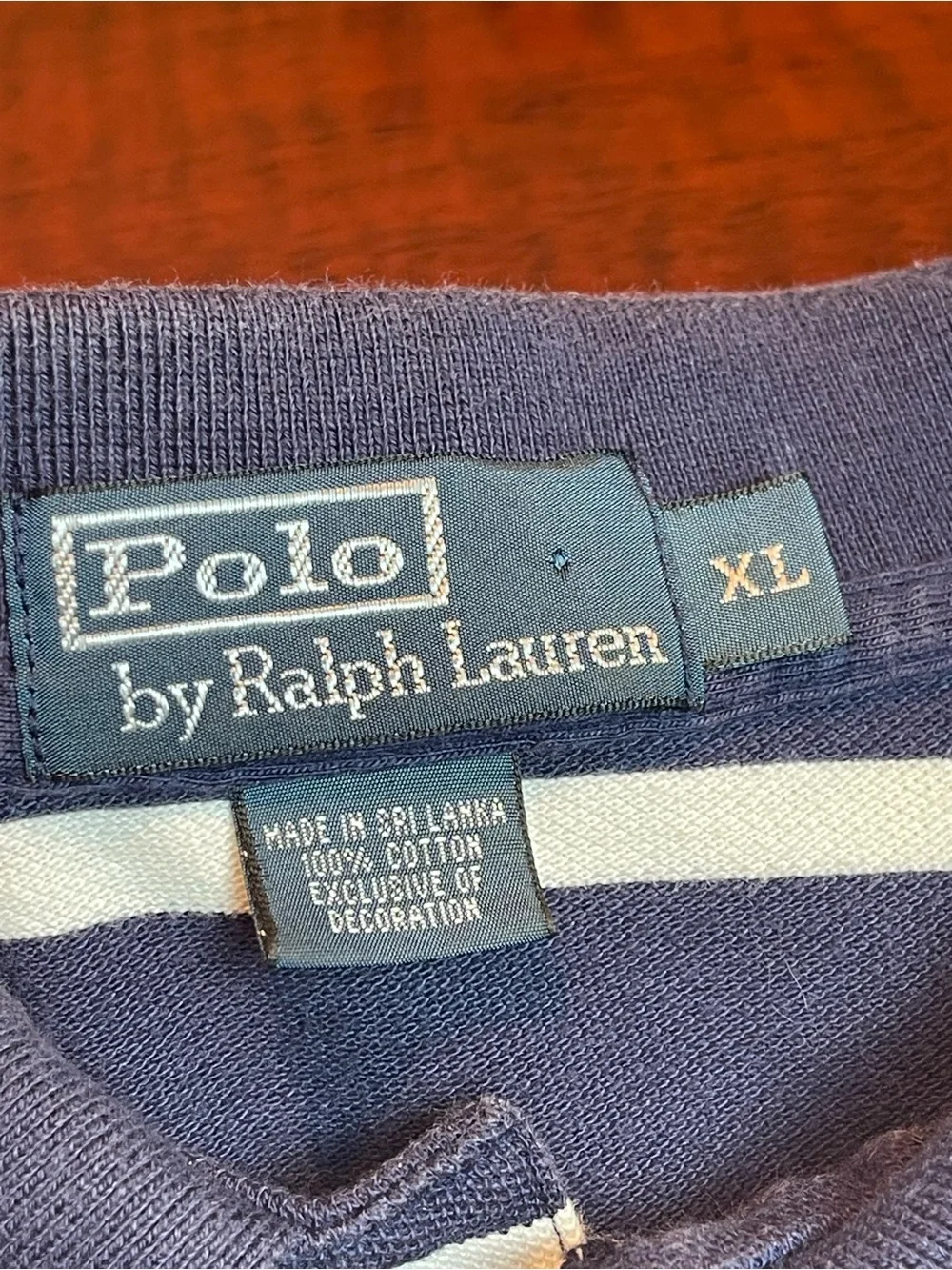 Polo Ralph Lauren Navy White Striped Polo Shirt Men's XL Preppy Coastal Luxury